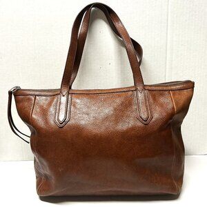 Fossil brown leather tote